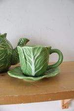 Threshold Stoneware Green Cabbage Teapot Cup & Saucer Set