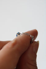 White 14K Gold Blue Topaz Bracelet