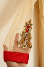 Traditional Red Embroidered Indian Kurta Dress | L