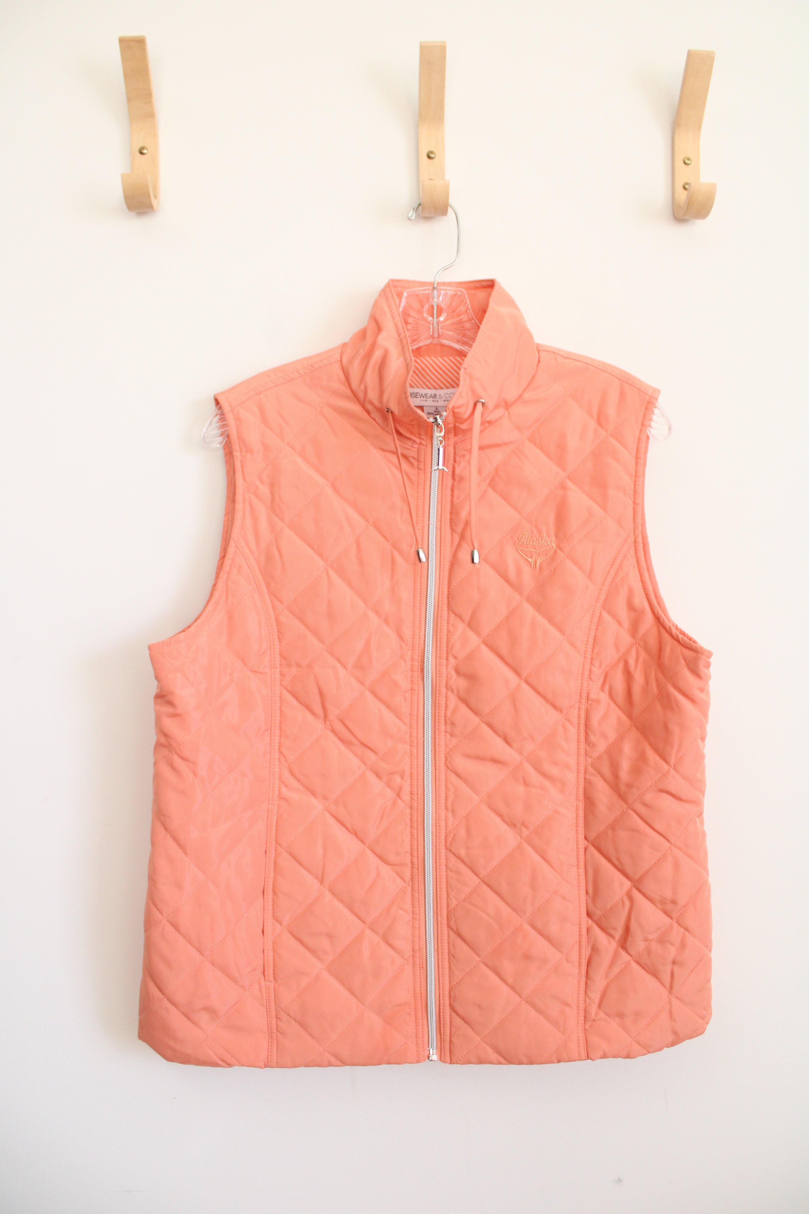 Cruisewear & Company Peach Orange Quilted Vest | L