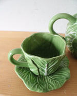 Threshold Stoneware Green Cabbage Teapot Cup & Saucer Set