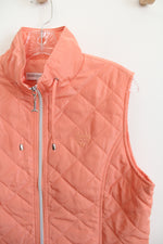 Cruisewear & Company Peach Orange Quilted Vest | L