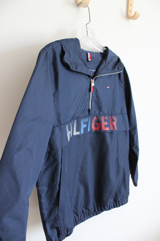 Tommy Hilfiger Navy Quarter Zip Windbreaker | Youth M (12/14)