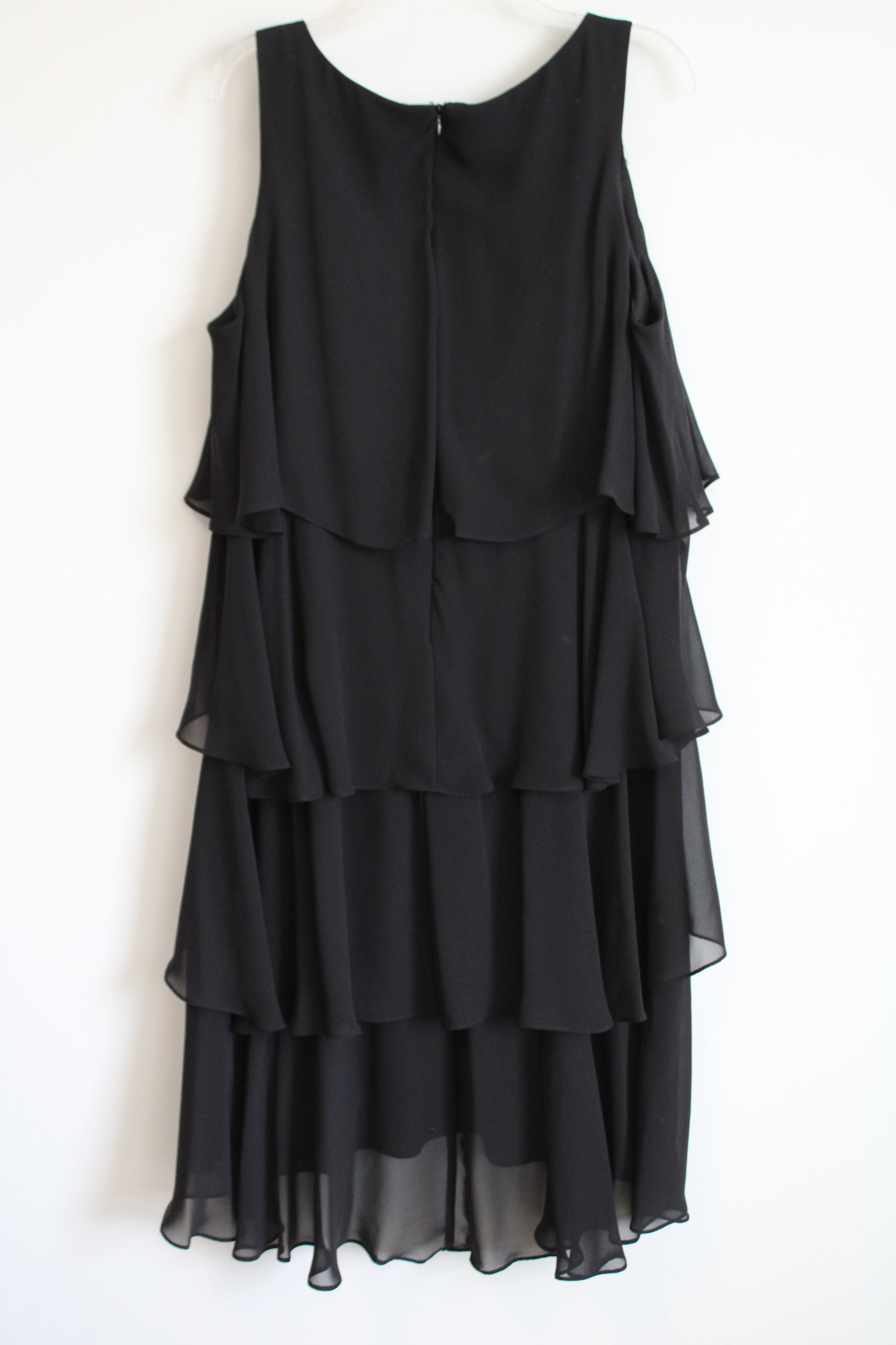 SLNY Black Ruffle Chiffon Dress | 16W SLNY Black Ruffle Chiffon Dress | 16W