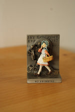 Goebel Olszewski Norman Rockwell Miniature Pewter "No Swimming" Figurine