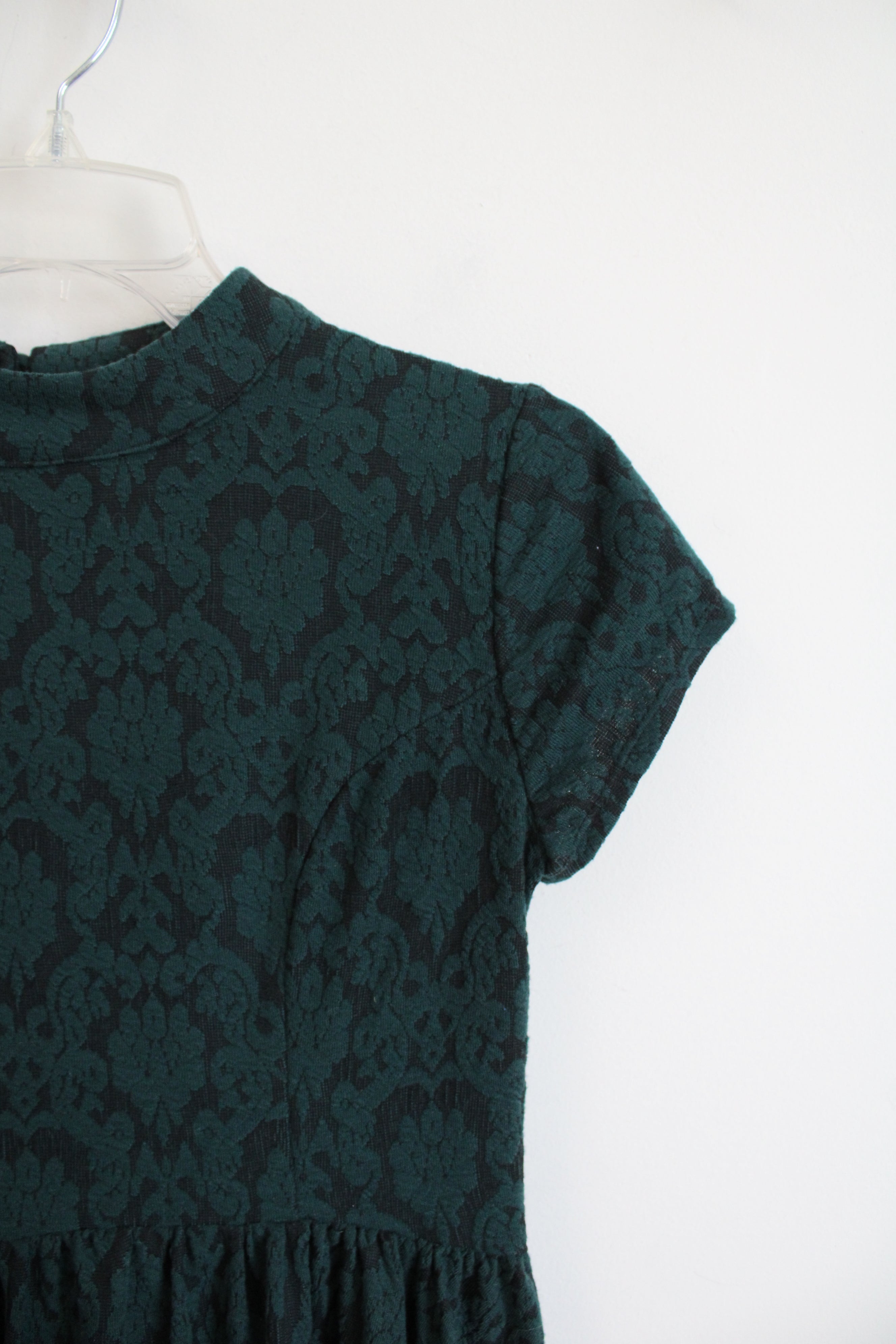 Xhilaration Emerald Green & Black Floral Dress | S
