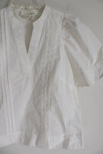 By Anthropologie White Cotton Puff Sleeve Shirt | 2