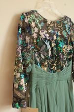 NEW TS Couture Formal Beaded Green Evening Gown | 10