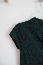 Xhilaration Emerald Green & Black Floral Dress | S