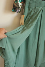NEW TS Couture Formal Beaded Green Evening Gown | 10