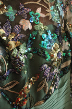 NEW TS Couture Formal Beaded Green Evening Gown | 10