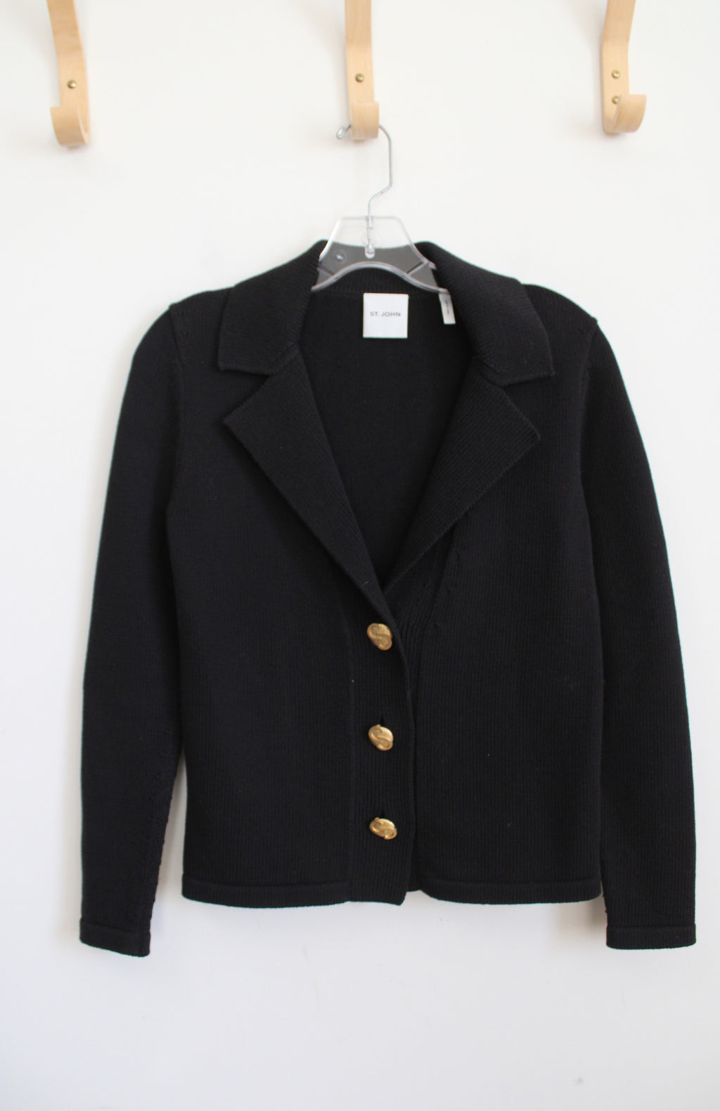St. John Black Knit Cardigan | XS