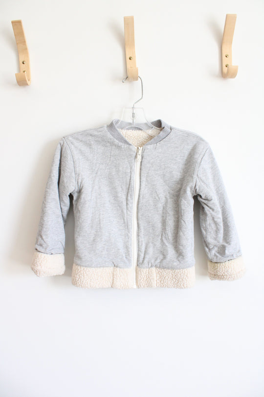 Lands' End Gray Sherpa Lined Jacket | Youth M (5/6)