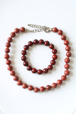 Red Jasper Beaded Necklace & Bracelet