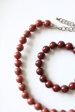 Red Jasper Beaded Necklace & Bracelet