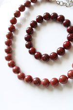 Red Jasper Beaded Necklace & Bracelet