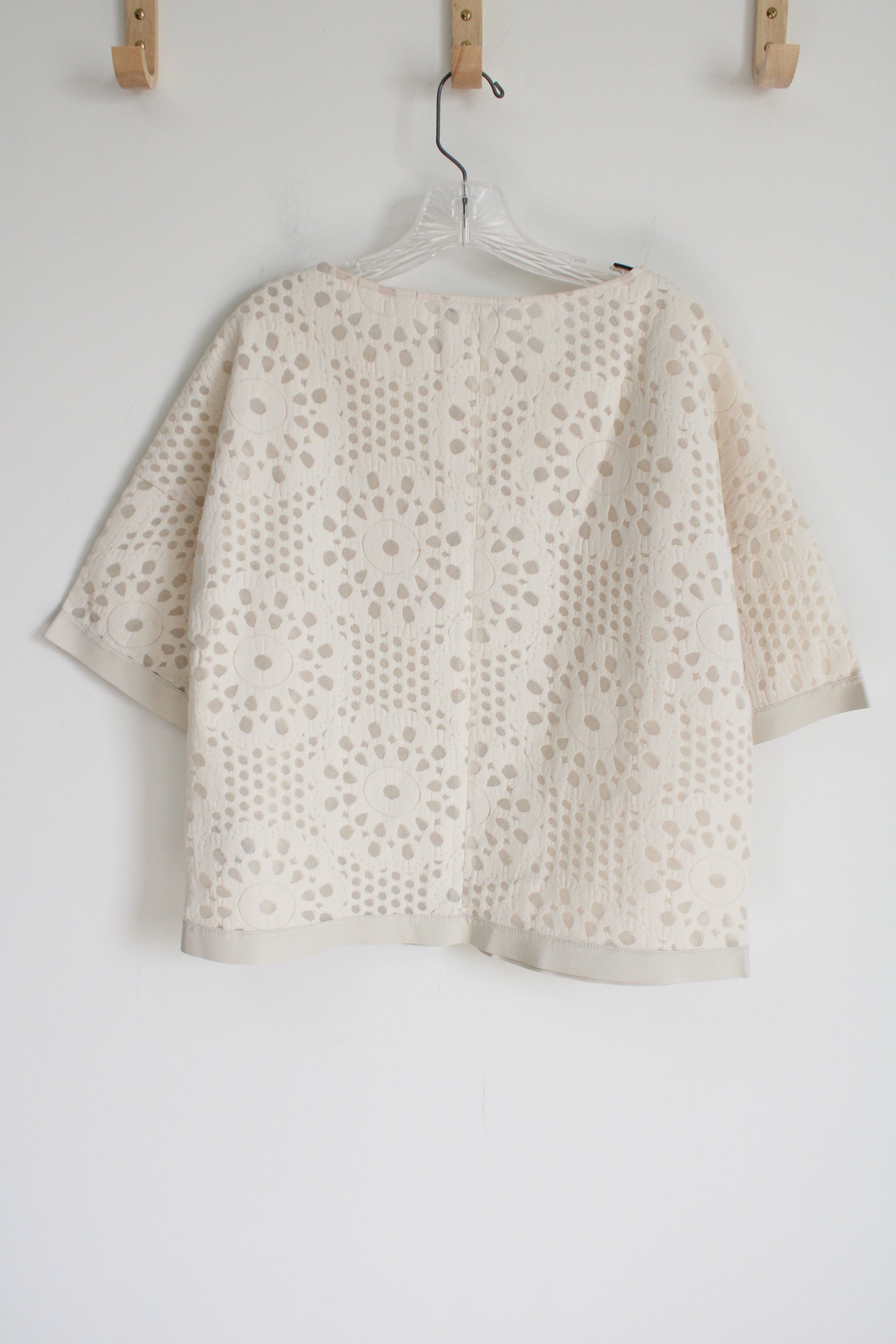 Lafayette 148 Ivory Short Sleeved Top | M