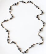 Hematite & Freshwater Pearl Long Necklace
