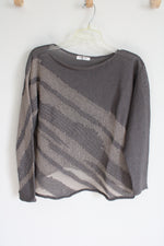 Crea Concept Gray Tiger Striped Knit Sweater | 42