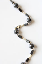 Hematite & Freshwater Pearl Long Necklace