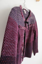 Chico's Pink & Purple Fringe Cardigan | 2 (L)