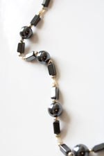 Hematite & Freshwater Pearl Long Necklace