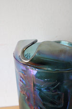 Indiana Glass Vintage Harvest Grape Blue Iridescent Carnival Glass Pitcher