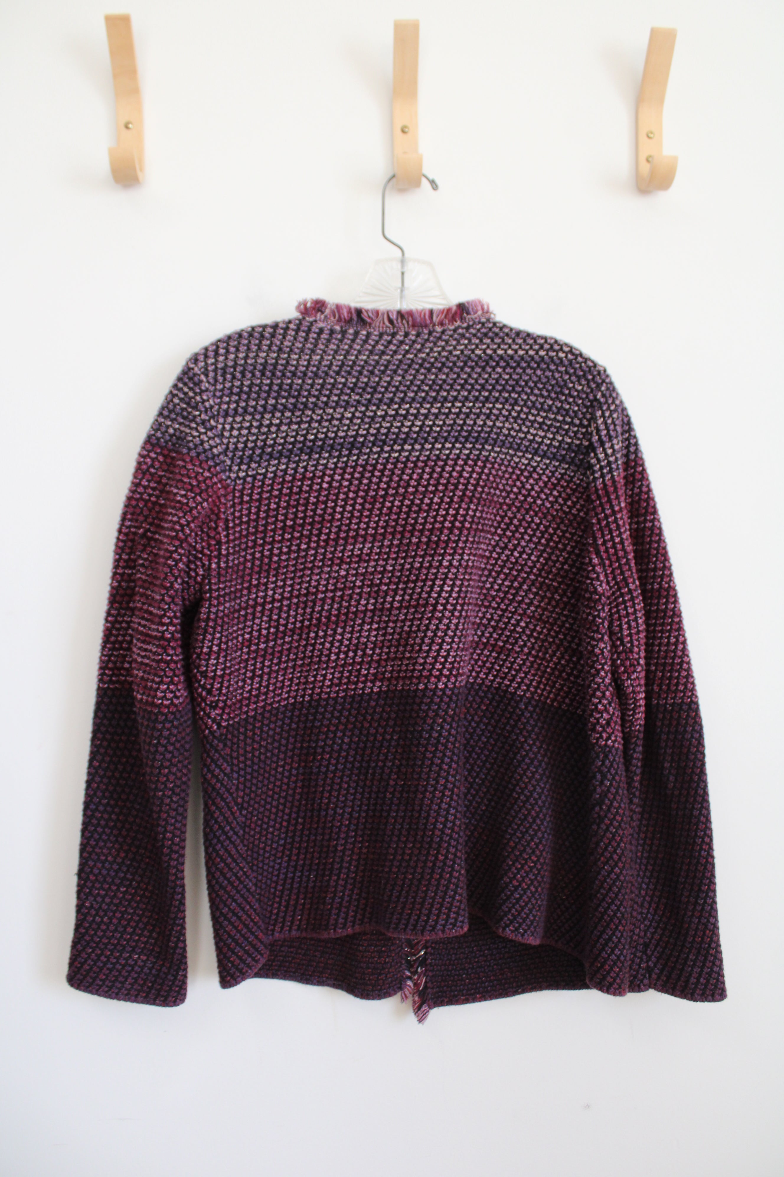 Chico's Pink & Purple Fringe Cardigan | 2 (L)