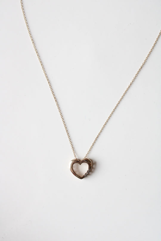 Gold Coated Sterling Silver Heart Necklace