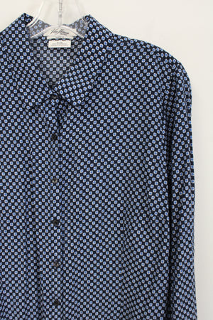 Van Heusen Originals Classic Fit Blue Patterned Lightweight Top | XL