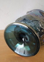 Indiana Glass Vintage Harvest Grape Blue Iridescent Carnival Glass Pitcher