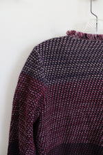 Chico's Pink & Purple Fringe Cardigan | 2 (L)