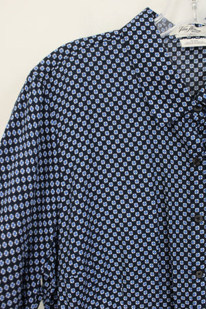 Van Heusen Originals Classic Fit Blue Patterned Lightweight Top | XL