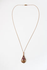 Vintage 10K Pink Ruby Pendant Necklace