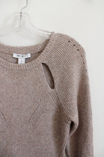 White House Black Market Tan Metallic Sweater | M
