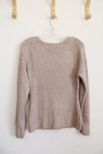 White House Black Market Tan Metallic Sweater | M