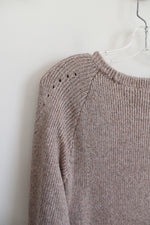 White House Black Market Tan Metallic Sweater | M