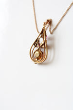 Vintage 10K Pink Ruby Pendant Necklace