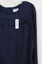 NEW Old Navy Dark Blue Ruffle Front Dress | XS