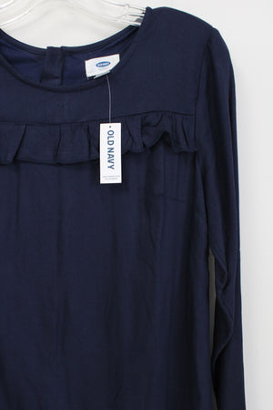 NEW Old Navy Dark Blue Ruffle Front Dress | XS