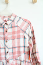 NEW Wonder Nation Cream & Peach Button Down Cotton Dress | Youth XL (14/16)