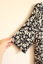 Old Navy Black and White Floral Short Sleeve Dress | XXL