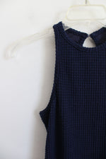 Shein Navy Fitted Textured Dress | M