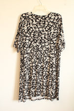 Old Navy Black and White Floral Short Sleeve Dress | XXL