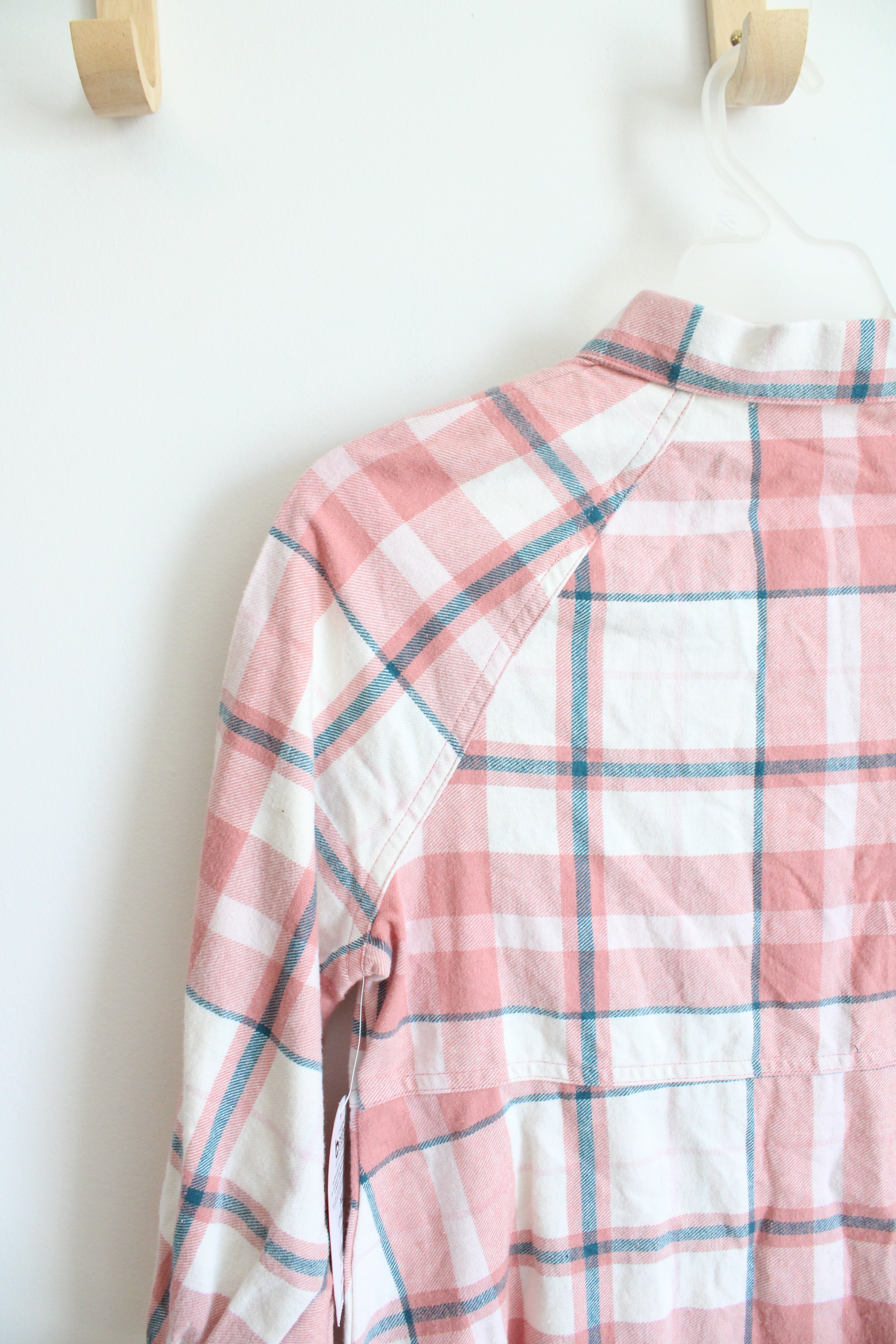 NEW Wonder Nation Cream & Peach Button Down Cotton Dress | Youth XL (14/16)