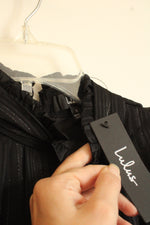 NEW Lulus Black Metallic Striped Long Sleeve Dress | SM