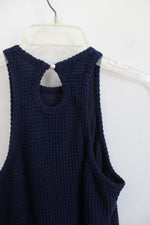Shein Navy Fitted Textured Dress | M