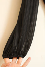 NEW Lulus Black Metallic Striped Long Sleeve Dress | SM