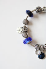 Pandora Blue Beaded Charm Bracelet