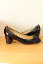 Kate Spade Black Dale Bow Patent Leather Block Heel | Size 6